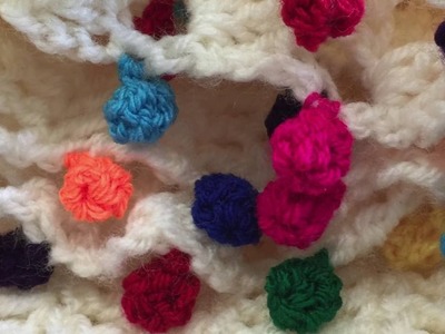 Rainbow Crochet pompom edging tutorial