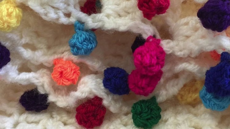 Rainbow Crochet pompom edging tutorial