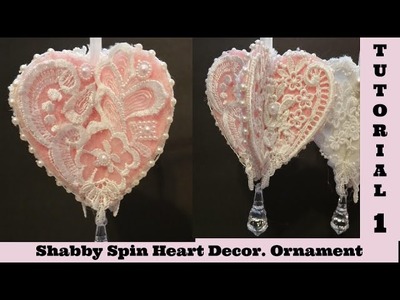 Spin Heart 1 Tutorial, Ornament, Decor, Shabby Chic Tutorial by Crafty Devotion