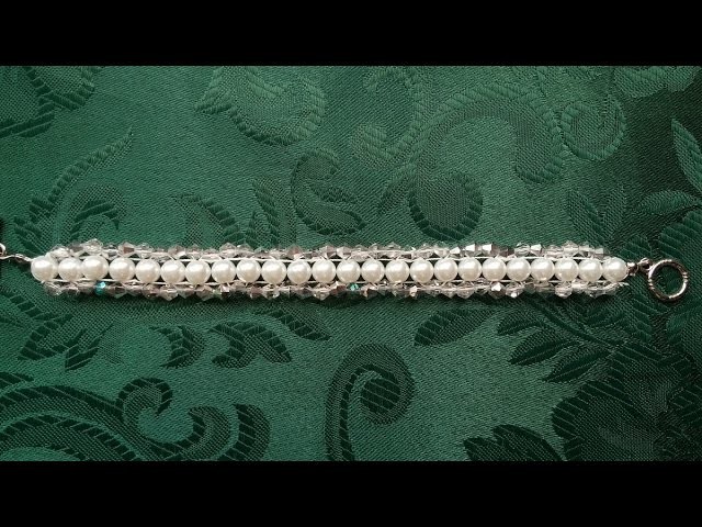 Swarovski and pearls bracelet . How to make a nice bracelet. DIY in less than 10 minutes