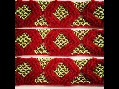 Crochet pattern - Diamond mesh cable crochet stitch