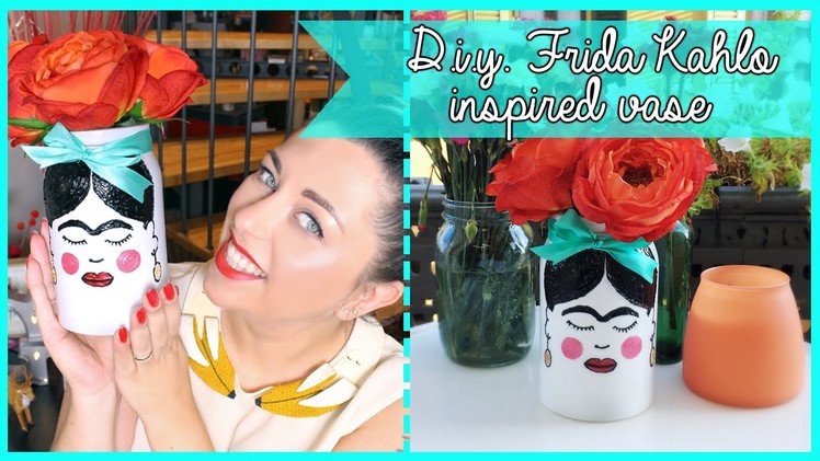 D.I.Y. Frida Khalo inspired vase - Vaso decorato fai da te ispirato a Frida Kahlo| Giugizu