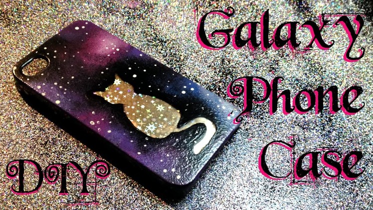 DIY Galaxy Phone Case with Holographic Silhouette