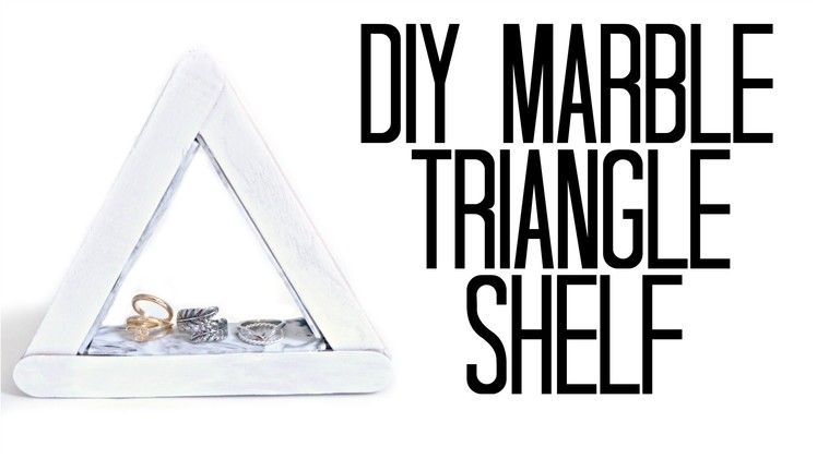 EASY DIY MARBLE TRIANGLE WALL SHELF | DORM DECOR + COLLAB
