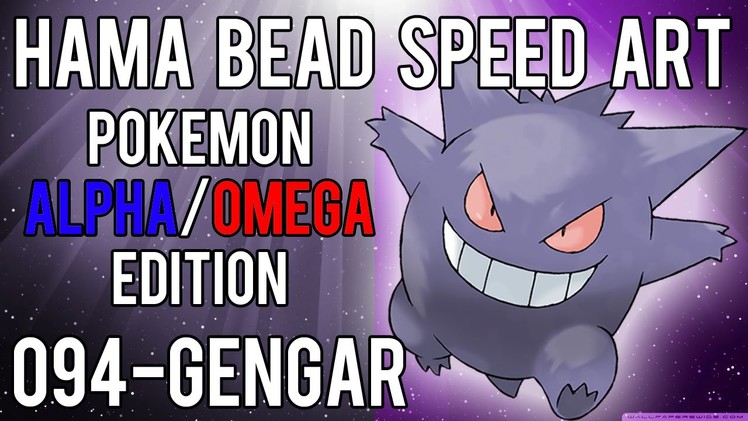Hama Bead Speed Art | Pokemon | Alpha.Omega | Timelapse | 094 - Gengar