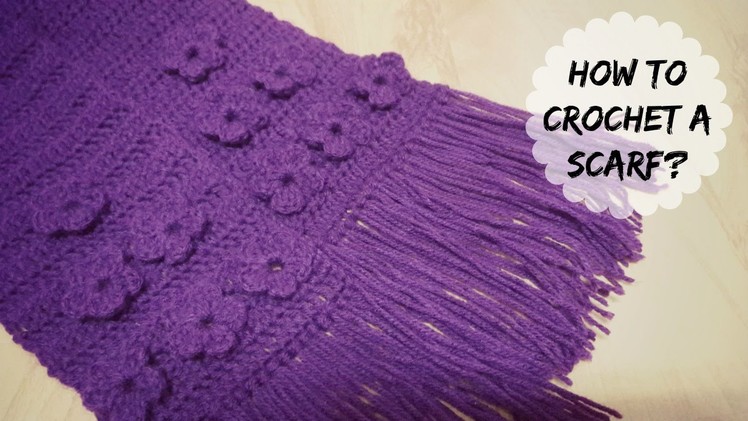 How to crochet flower stitch scarf? Part - 2 | !Crochet!