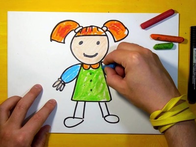 How to draw a doll for children