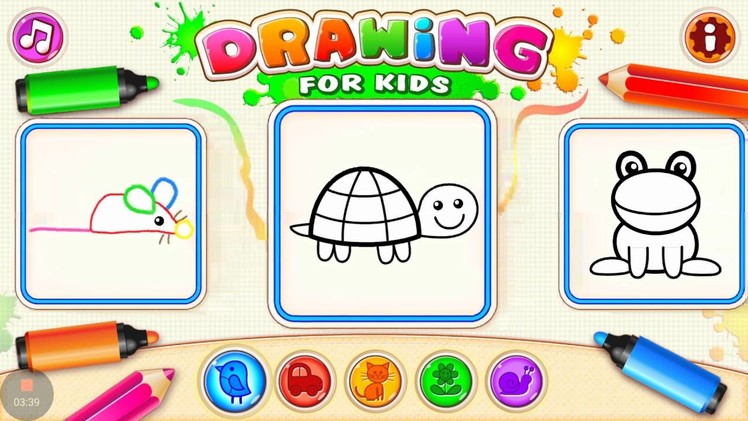 How to draw animals for kids & toddlers Educational Brain Games