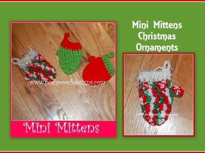 Mini Mitten Christmas Ornament Crochet Pattern