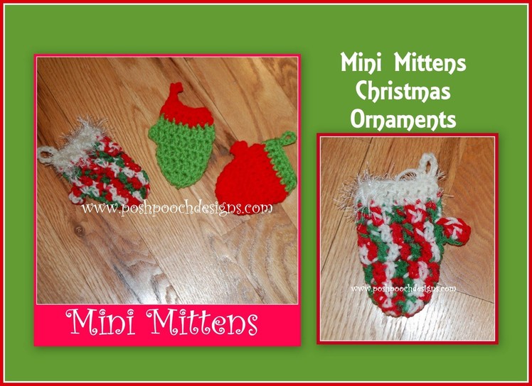Mini Mitten Christmas Ornament Crochet Pattern