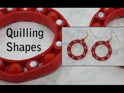 Orecchini e mezzi cristalli - Earrings and fire polish beads - Quilling tutorial