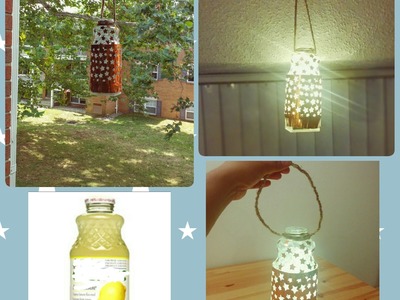 Reusing glass bottle for Hanging Lamp. DIY.Little Home Decor