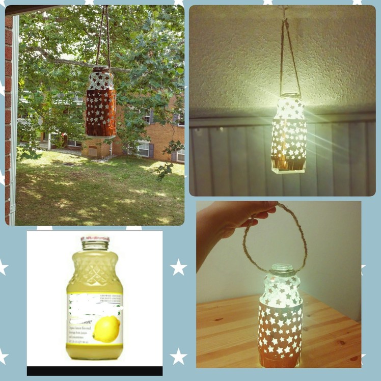 Reusing glass bottle for Hanging Lamp. DIY.Little Home Decor