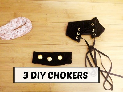 3 DIY CHOKER Necklaces: Black Velvets | White Lace
