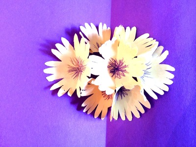 How to make a 3D daisy flower pop up card tutorial