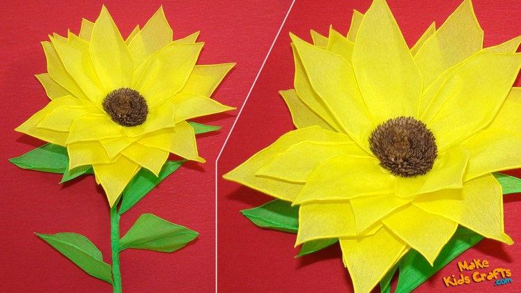 How to make a Tissue Paper Sunflower? DIY