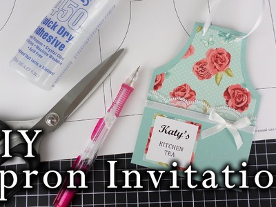 How to make an apron invitation card | kitchen tea, bridal shower, tea party | DIY invitations