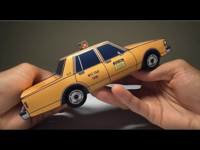 JCARWIL PAPERCRAFT 1987 Chevy Caprice NYC Taxi Cab (Building Paper Model Car)