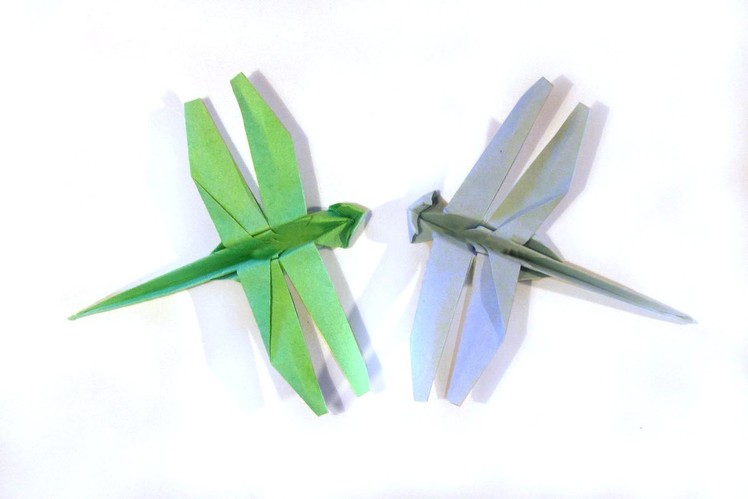 Origami Dragonfly  - Tutorial - How to make an origami Dragonfly