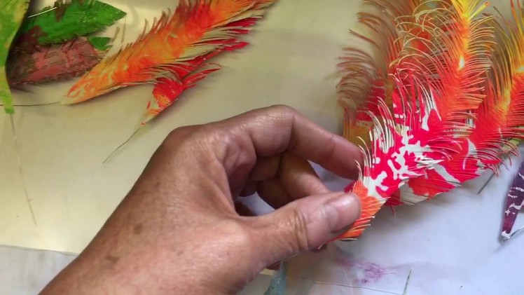 Paper feathers inspired by Secret Soto