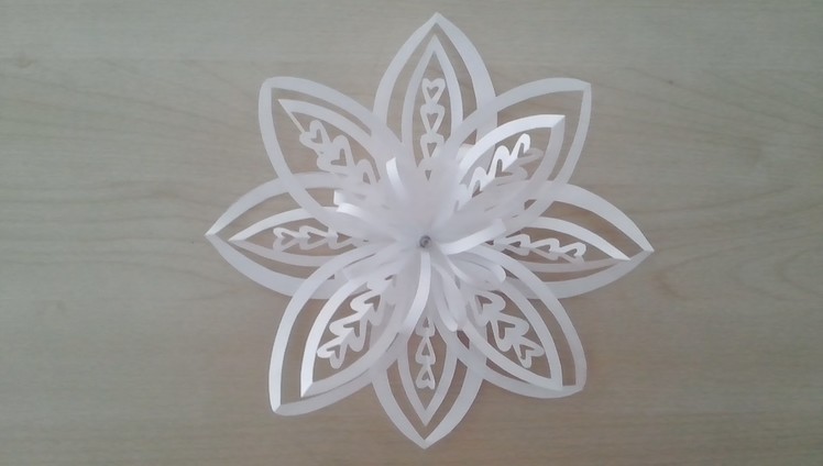 Volumetric 3D snowflake out of paper. 3D Paper Snowflake