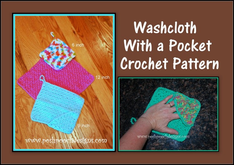 Washcloth with a Pocket Crochet Pattern