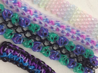 4 Random Rainbow Loom Bracelets (Not my own designs)