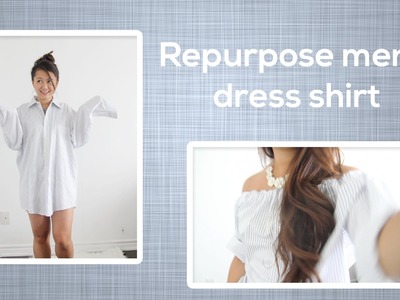 DIY: Repurpose men's dress shirt to off-the-shoulder shirt