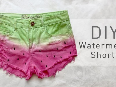 DIY Watermelon Ombre Shorts