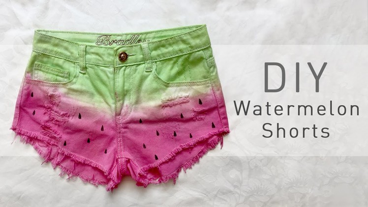 DIY Watermelon Ombre Shorts