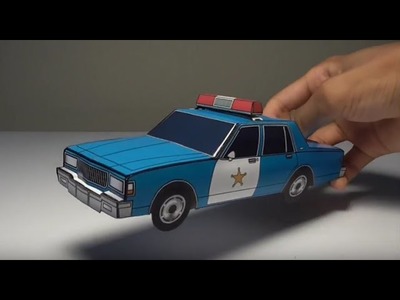 JCARWIL PAPERCRAFT 1987 Chevy Caprice 9C1 Police Car (Building Paper Model Car)