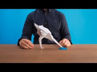 Stop-motion origami ostrich
