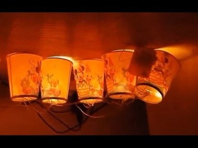 DIY lighting cups- How to Make lamps made out of plastic cups + Tutorial .