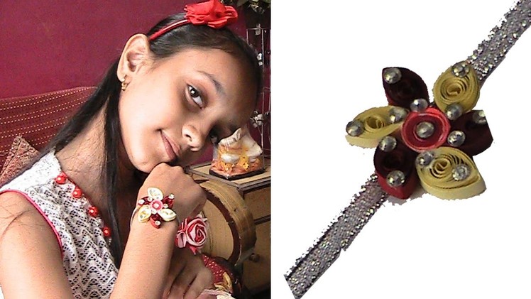 Quilling Rakhi Making by Quilling strips - DIY - Easy for School Projects & Kids