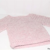 Wool Pullover Sweater with Matching Beanie and Booties: Baby Girl 0-3 months (shown)- Blush Heather Pink (Set)