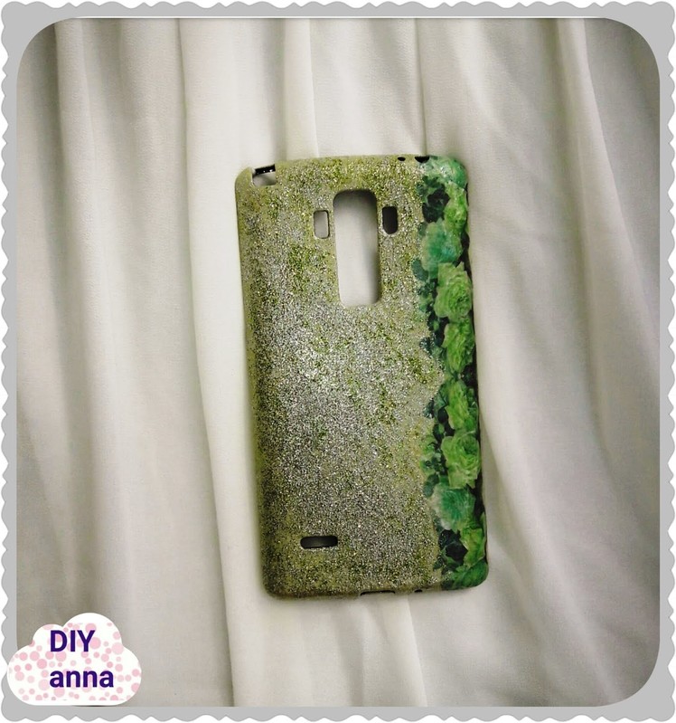 Decoupage cell phone case with glitter DIY ideas decorations craft tutorial. URADI SAM