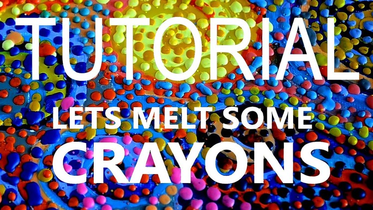 DIY art with hot glue gun and crayons | Arte con crayones y pistola de silicón