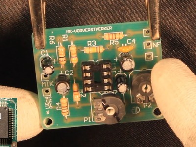 DIY cheap microphone preamp for Canon DSLR #2 soldering components into PCB