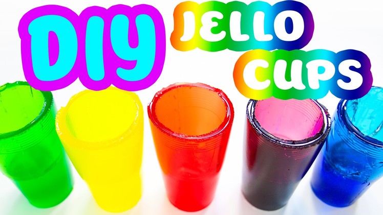 DIY How To Make Edible Rainbow Jello Gummy Cups!!!