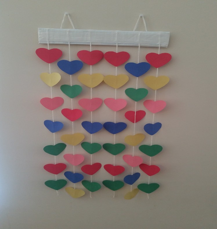 DIY : how to make Paper hanging wall decor. kids room easy colourful paper wall hanging