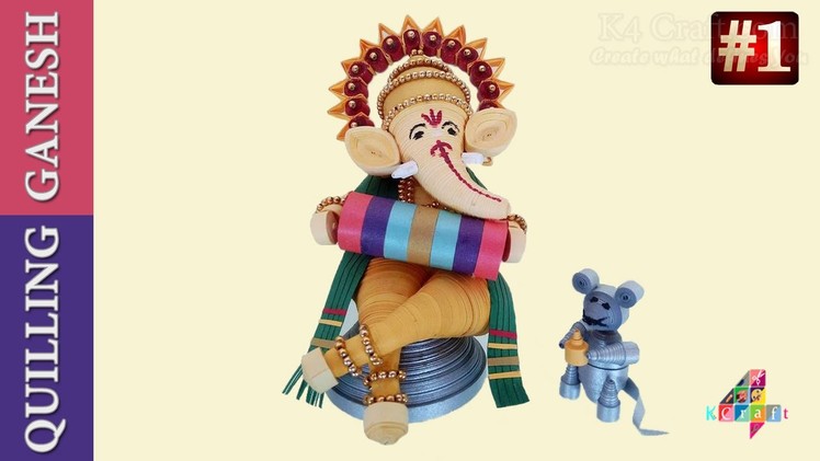 DIY: How to make Quilling paper 3D "Lord Ganesha" at Home | Diwali Ganesh-Laxmiji Pooja -Part #1