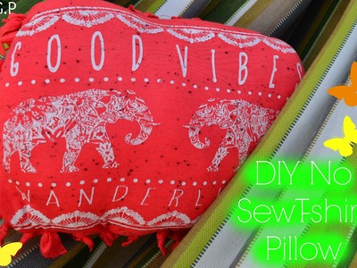 DIY No Sew T-shirt Pillow | P.G.P