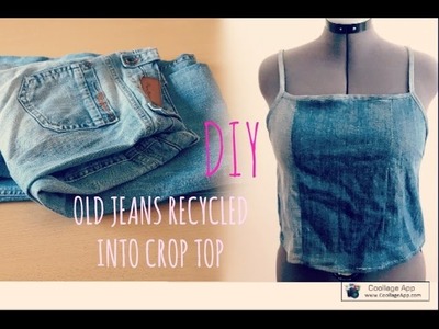 DIY OLD JEANS RECYCLED INTO CROPTOP ll