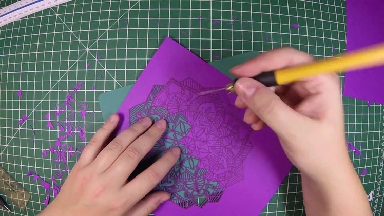 Handcut Paper Art - Purple Mandala - Speed Cut