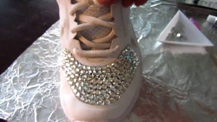 How to DIY Dazzle Sneakers with Clear Crystal Rhinestones to Look Super Bling Fly