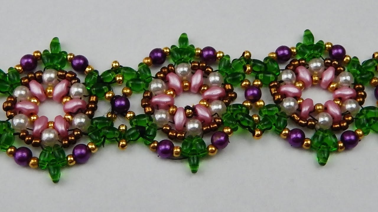 How To Make A Beaded Bracelet With Twin Beads Jewelry Diy Tutorial Free Pattern 8841