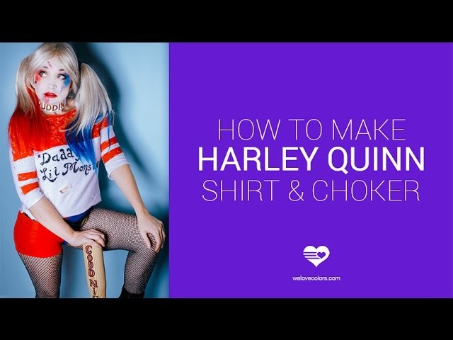 How to make Suicide Squad's Harley Quinn Shirt and DIY Chocker