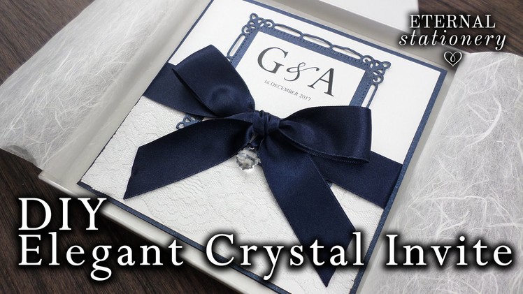 How to make your own wedding invitation with a Swarovski crystal | DIY invitation