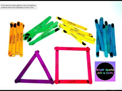 Learn Shapes with Popsicle Sticks * Puzzles * Maths * Teacher Resources * Art Craft Fun