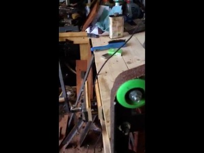 Small DIY homemade no welding 1x42 belt grinder